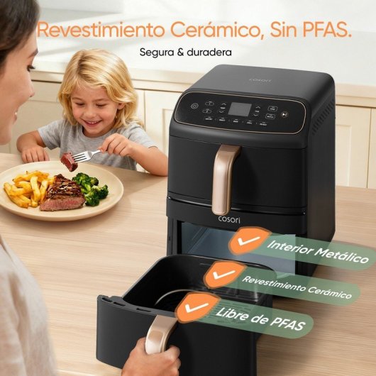Freidora de Aire Cosori Turbo Tower Compact 8.6L 2630W con Temporizador