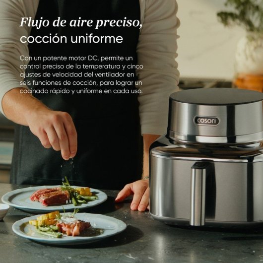 Freidora de Aire Cosori Iconic Single Chef Edition 6,2L 1725W Inoxidable con Temporizador
