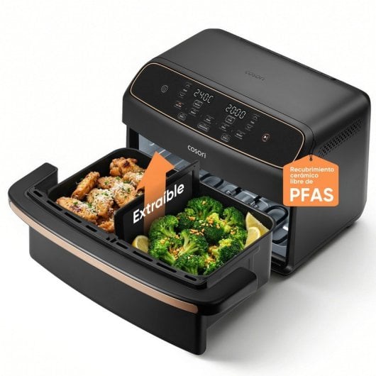 Freidora de Aire Cosori Dual Blaze Twinfry Compact Chef Edition 8.6L 2700W Cesta Divisible