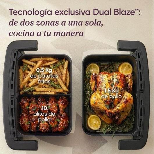 Freidora de Aire Cosori Dual Blaze Twinfry Compact Chef Edition 8.6L 2700W Cesta Divisible
