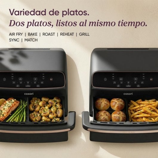 Freidora de Aire Cosori Dual Blaze Twinfry Compact Chef Edition 8.6L 2700W Cesta Divisible
