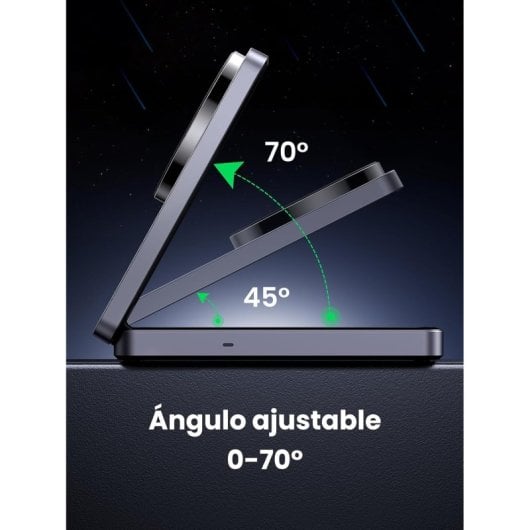 Ugreen MagFlow Cargador Inalámbrico 2 en 1 Magnético para iPhone 16/15/14/13/12 + AirPods Pro 2/3