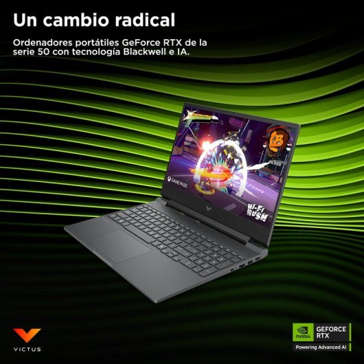 Portátil HP Victus 15-fb3005ns 15.6" AMD Ryzen 7 8845HS 16GB 512GB SSD RTX 4050 FreeDOS Negro
