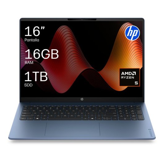 Portátil HP OmniBook 3 16 Ryzen 5 16GB 1TB SSD Radeon 610M FreeDOS