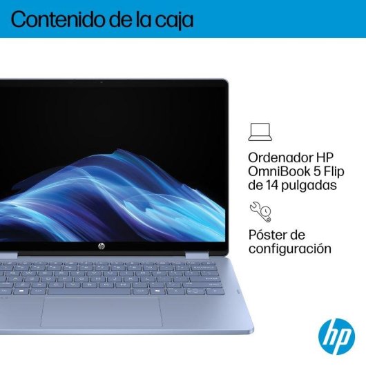 Portátil HP OmniBook 5 Flip 14-fp0048ns de 14" Intel Core 5 120U 16GB 1TB SSD OLED Táctil Windows 11