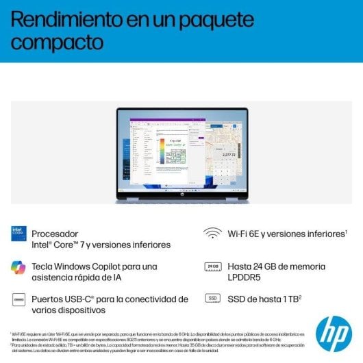 Portátil HP OmniBook 5 Flip 14-fp0048ns de 14" Intel Core 5 120U 16GB 1TB SSD OLED Táctil Windows 11