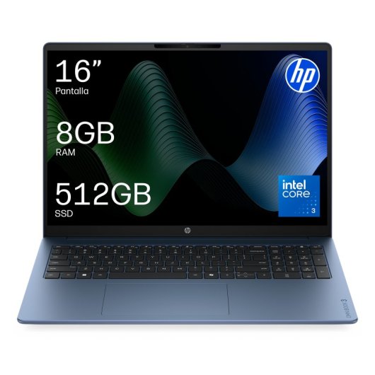 Portátil HP OmniBook 3 16-bu0036ns 16" Intel Core 3 100U 8GB 512GB SSD Intel Graphics Windows 11 Azul