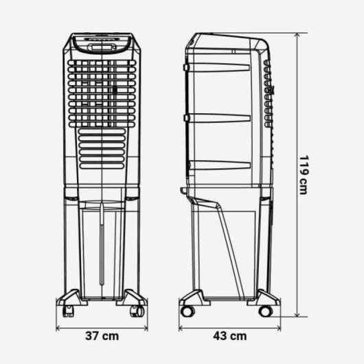 Climatizador Universal Blue IZAMAL 8040W 40L Evaporativo Bajo Consumo Portátil