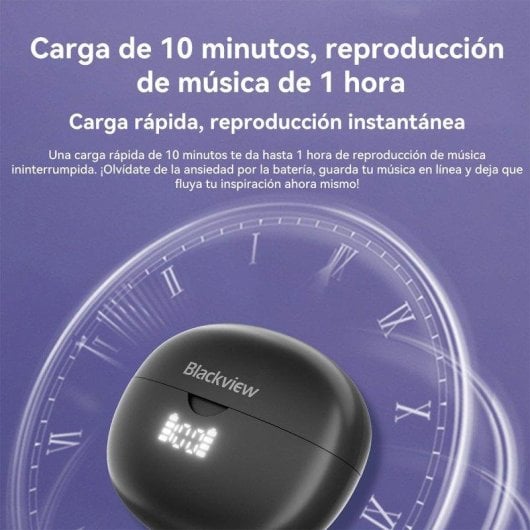 Auricolari Blackview AirBuds 13 wireless Bluetooth 5.4 con Riduzione Rumore ENC+DNS IPX7 neri