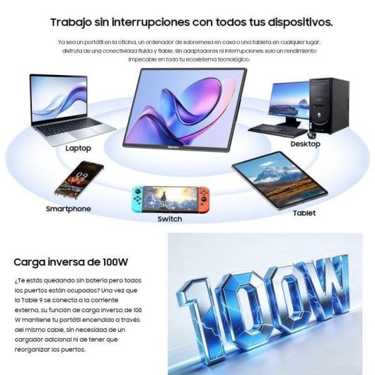 Monitor Blackview Table 9 16" FullHD+ 60Hz IPS Altifalantes Rotação 360° Altura Ajustável