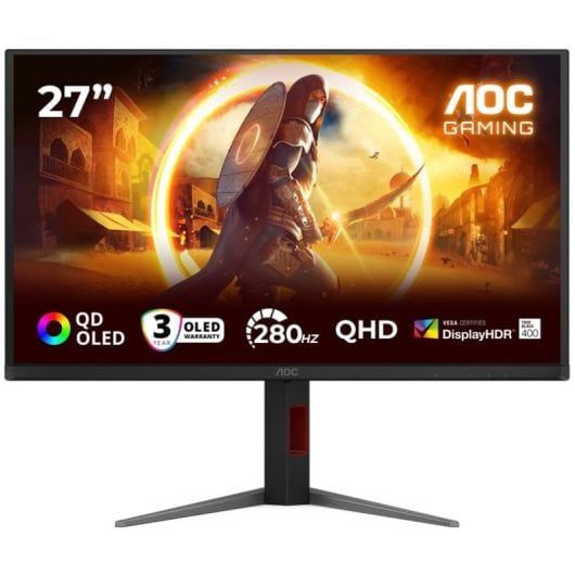 Écran PC AOC G4 Q27G4ZD 27" Quad HD 280Hz QD-OLED HDR400 Haut-parleurs 1ms