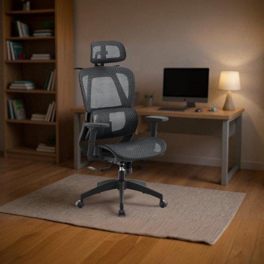 Silla de oficina Adec Ergo respaldo reclinable soporte lumbar 3D blanca