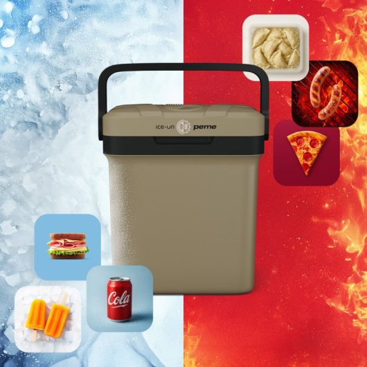 Caixa térmica portátil Peme Essential 27 de 23 litros em cor caqui.