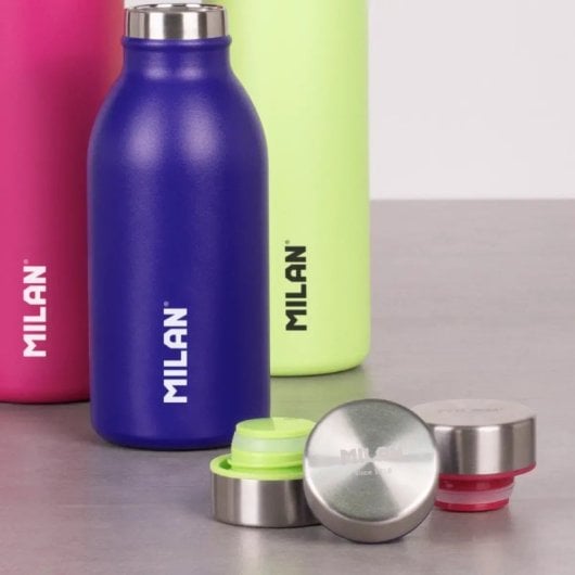 Milan Acid - Bottiglia termica riutilizzabile da 0,35 l in acciaio inossidabile. Blu