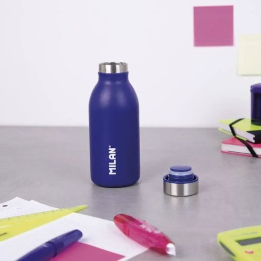 Milan Acid - Bottiglia termica riutilizzabile da 0,35 l in acciaio inossidabile. Blu