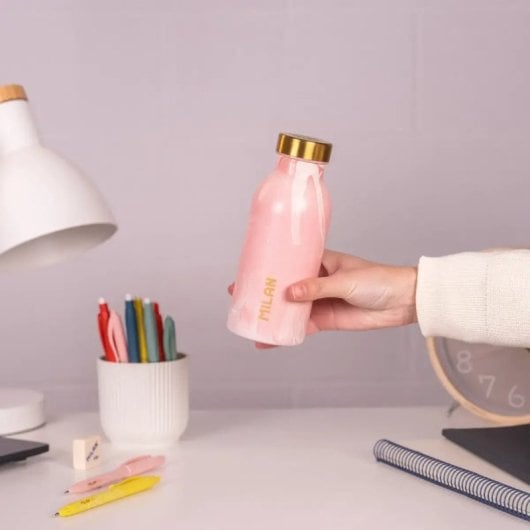 Milan Lava - Bottiglia Termica Riutilizzabile 0,35l in Acciaio Inox. Rosa