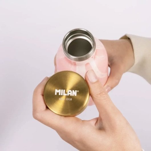 Milan Lava - Bottiglia Termica Riutilizzabile 0,35l in Acciaio Inox. Rosa
