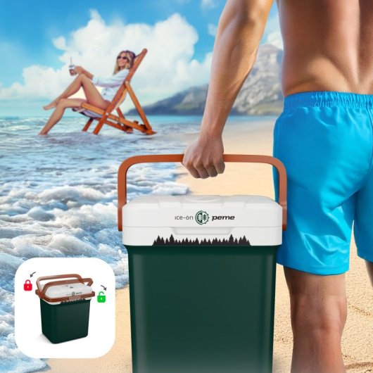 Frigorífico portátil Peme Essential 27 de 23 litros na cor verde.