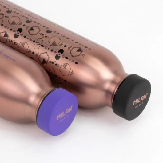 Milan Copper - Bottiglia termica riutilizzabile in acciaio inossidabile da 0,35 l. Lilla