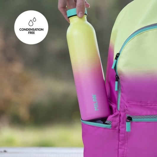 Milan Sunset - Bottiglia termica riutilizzabile in acciaio inossidabile da 0,35 l. Viola