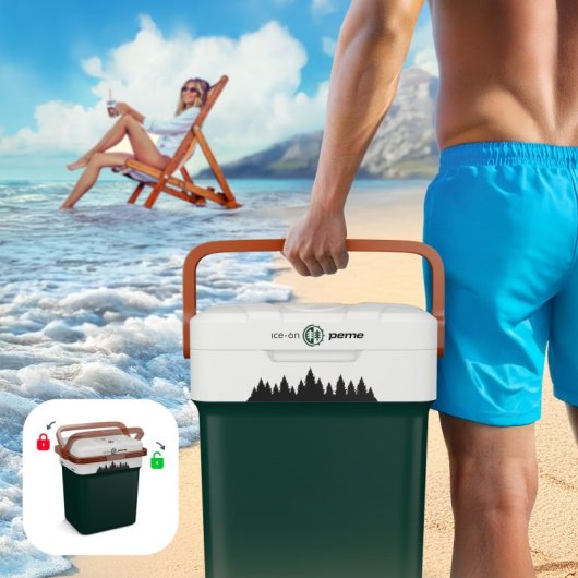 Frigorífico portátil Peme Essential 32 de 26 litros, verde.