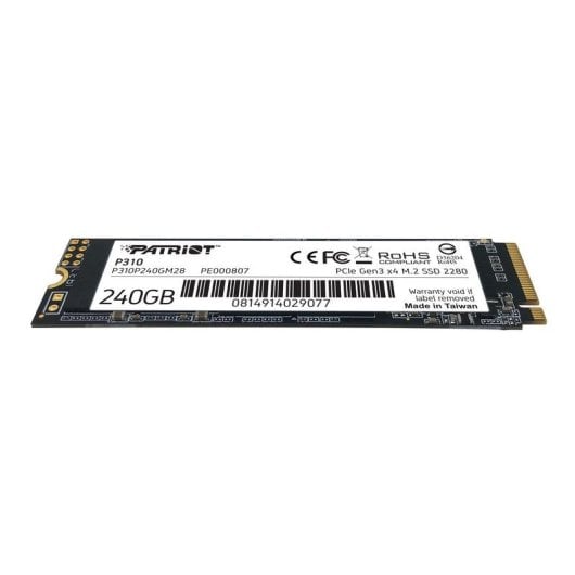 Disque Dur Patriot P310 240GB M.2 NVMe PCIe 1700MB/s Performance