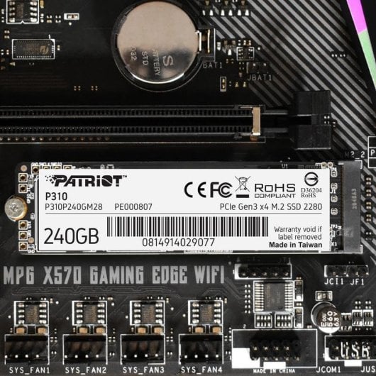 Disque Dur Patriot P310 240GB M.2 NVMe PCIe 1700MB/s Performance