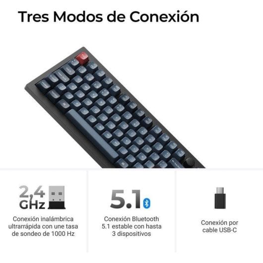 Teclado Keychron V6 Max mecánico inalámbrico personalizable con RGB y doble receptor