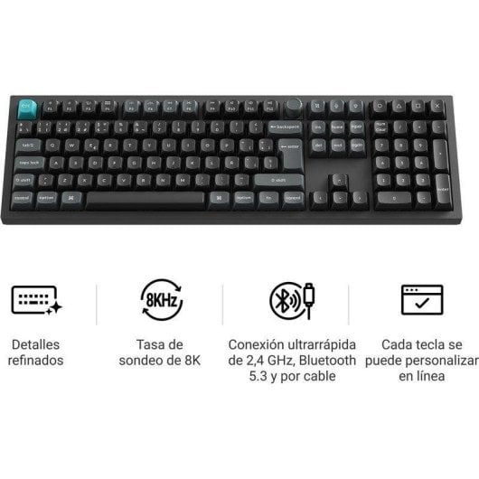 Teclado Keychron Q6 Ultra 8K mecánico personalizable inalámbrico RGB full size