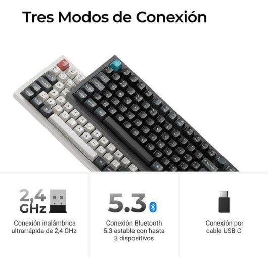 Teclado Keychron Q6 Ultra 8K mecánico personalizable inalámbrico RGB full size