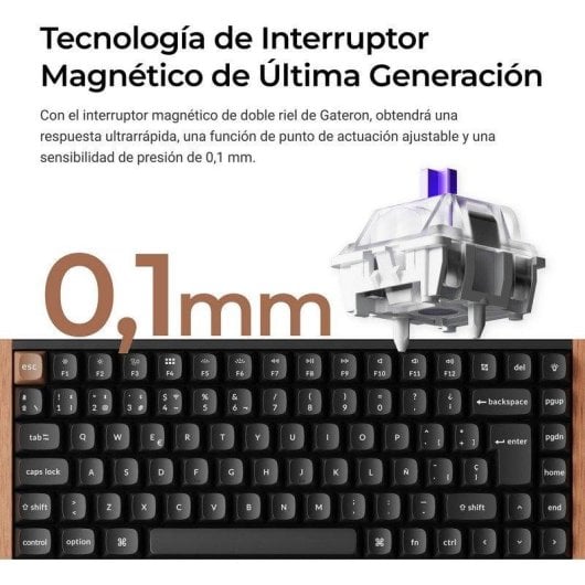 Teclado Keychron K2 HE Hall Effect Magnético inalámbrico 75% con switches magnéticos y RGB