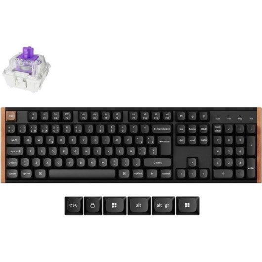 Teclado Keychron K10 HE Hall Effect Magnético inalámbrico con switches magnéticos, RGB y marco de aluminio y madera