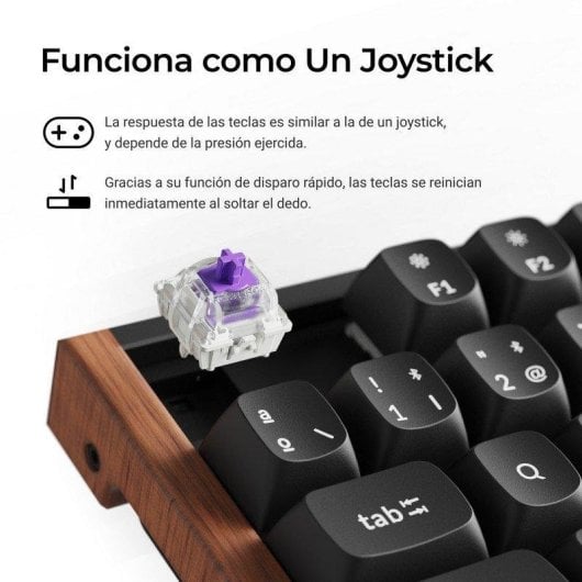 Teclado Keychron K10 HE Hall Effect Magnético inalámbrico con switches magnéticos, RGB y marco de aluminio y madera