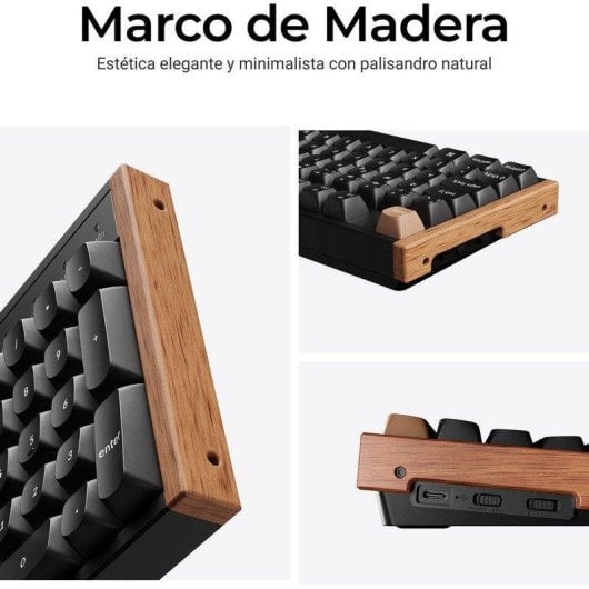 Teclado Keychron K10 HE Hall Effect Magnético inalámbrico con switches magnéticos, RGB y marco de aluminio y madera