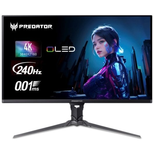 Monitor Acer Predator X32X5bmiiphuzx 32" UltraHD 4K 240Hz OLED 0,01ms FreeSync Premium Pro