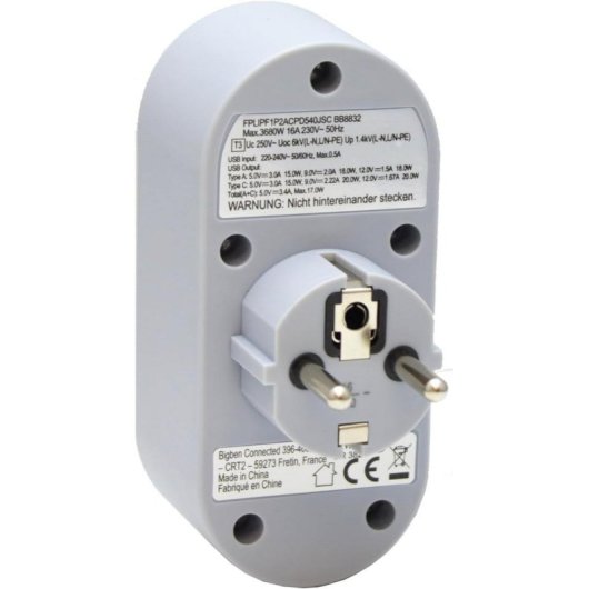 Steckdosenleiste Force Power Lite F152691 1 Steckplatz USB-A USB-C Überspannungsschutz LED