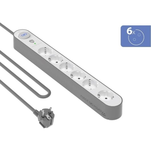 Steckdosenleiste Force Power Lite F152435 6 Steckplätze mit Überspannungsschutz LED Kindersicherung