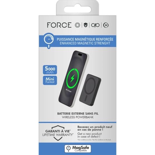 Powerbank BigBen Connected F152514 magnético 5000mAh 15W MagSafe Qi USB-C Preto