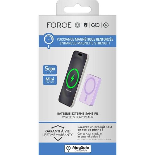 Powerbank BigBen Connected F152518 5000 mAh MagSafe 15 W violeta