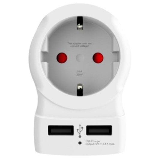Regleta Skross 1500280 1 Toma Tipo G 2 USB-A Adaptador Europa a Reino Unido