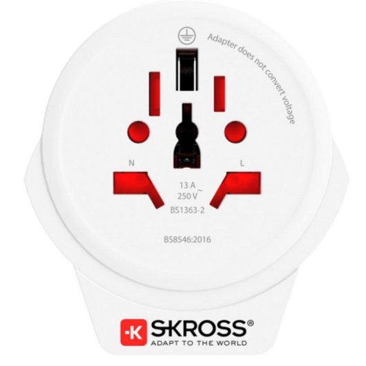 Multiprise Skross 1500266 1 Prise Type F Universelle 1 USB-A 2,4A Compacte