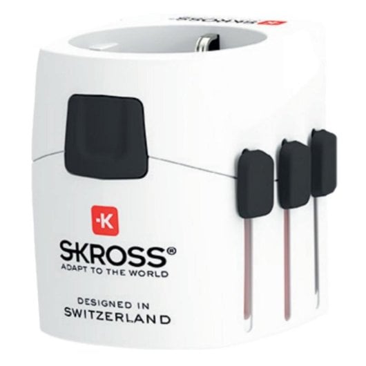 Steckdosenadapter Skross 1103165 1 Steckplatz mit Erdung Universal Weiß