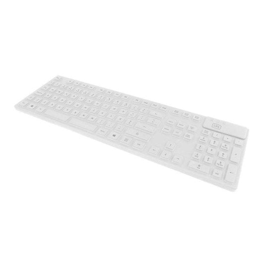 Teclado 1Life kb:cleanboard Silicone PT Branco impermeável IP68 para ambientes higiénicos