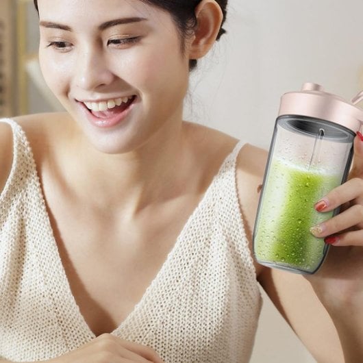 Liquidificadora Deerma NU05 Portátil 400ml 140W Rosa Inox