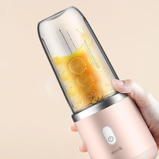 Liquidificadora Deerma NU05 Portátil 400ml 140W Rosa Inox