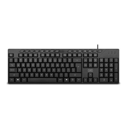 Teclado 1Life kb:focus membrana com 15 teclas de acesso rápido e numérico USB