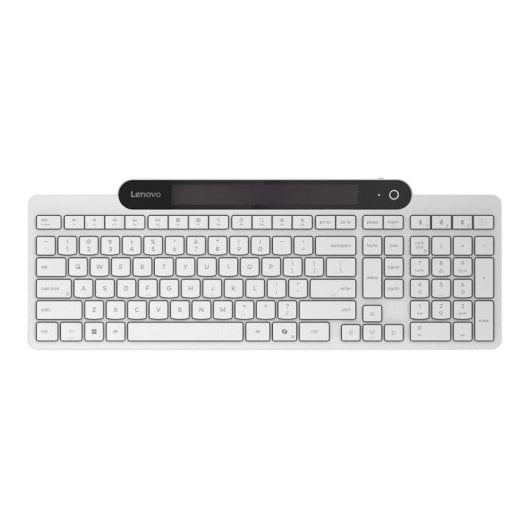 Teclado Lenovo 800 Self Charging Bluetooth branco membrana sustentável com carregamento solar