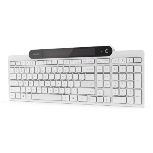 Teclado Lenovo 800 Self Charging Bluetooth branco membrana sustentável com carregamento solar