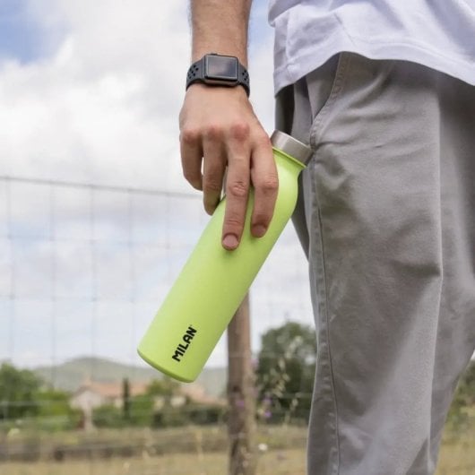 Milan Acid - Bottiglia termica riutilizzabile in acciaio inossidabile da 0,6 l. Giallo