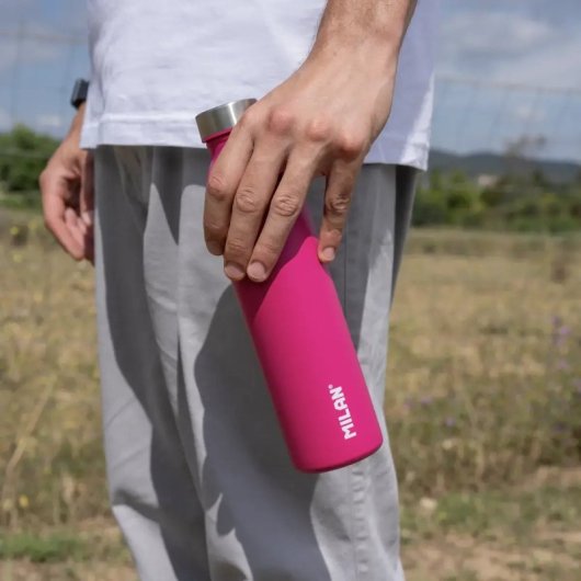Milan Acid - Bottiglia termica riutilizzabile in acciaio inossidabile da 0,6 l. Rosa